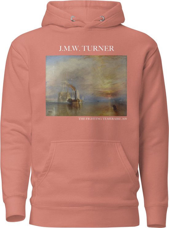 J.M.W. Turner 'De vechtende Temeraire' ("The Fighting Temeraire") Beroemd Schilderij Hoodie | Unisex Premium Kunst Hoodie | Dusty Rose | L