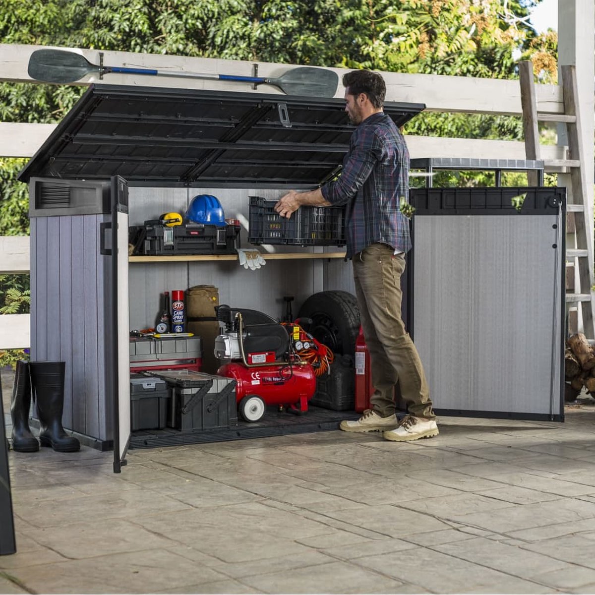 Keter Grande Store Opbergbox - 190,5x109,3x132,5cm - 2020L - Grijs