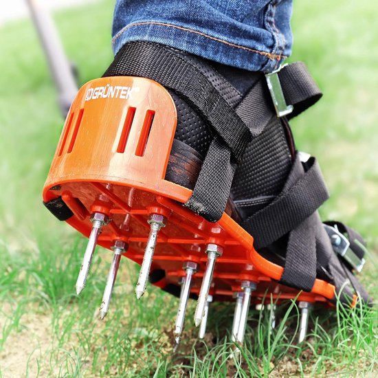 Gazonbeluchter-nagelschoenen voor gezondere gazonoppervlakken, antislip, roestvrije doornen, voor het gazon verticuteren en beluchten, gazonbeluchtingssandalen, gazonbeluchterschoenen van GAZ — afbeelding 5