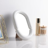Navaris spiegel met dikke randen - Make-up spiegel - Hang spiegel met lijst - Ovaal - Chubby spiegel - Natuurlijke kleur