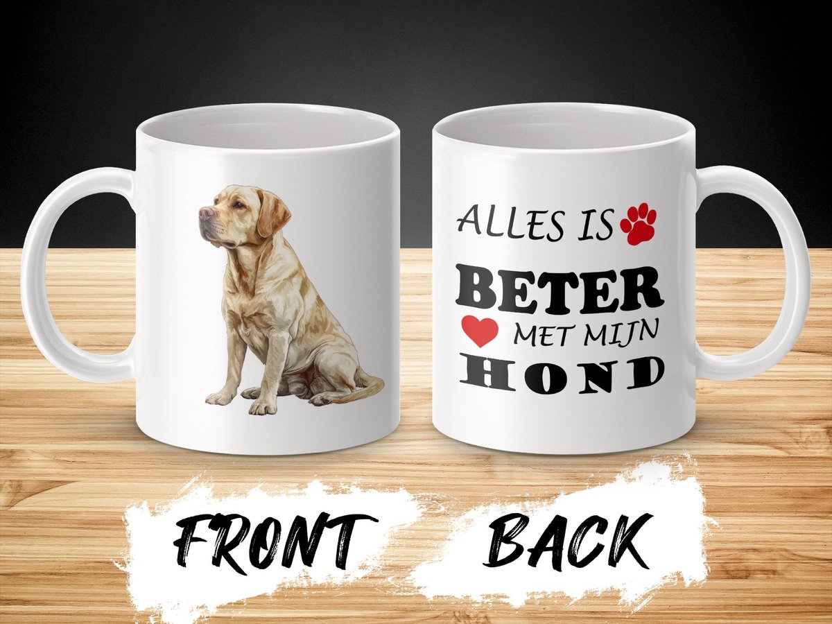 Mok Labrador Retriever Alles is beter met mijn hond - dog - doglover