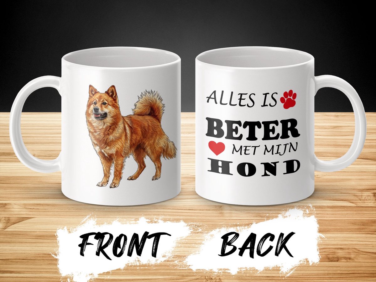 Mok Finnish Spitz Alles is beter met mijn hond - dog - doglover