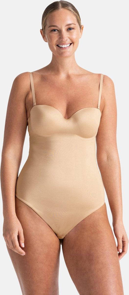 Dorina Strapless corrigerende body dames naadloos - Sublime Sculpt - Shapewear bodysuit met spaghetti bandjes - Huidskleur / 85E - Huidkleur