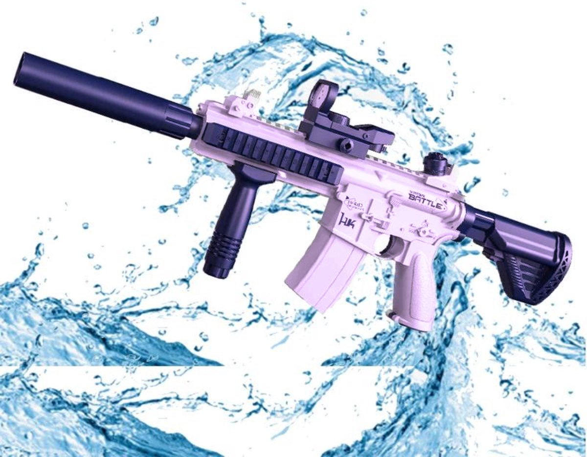 Waterpistool - Elektrisch - Super Soaker - Krachtig - Lichtgewicht - Watergeweer - Zwembad speelgoed - Paarsblauw
