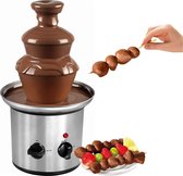 Chocoladefontein - Chocolade Fontein Met 500g Capaciteit – Chocoladefondue Met Diepe Opvangbak - Chocolade Druppels - Voor Fruit En Gebak – In Hoogte Verstelbare Poten
