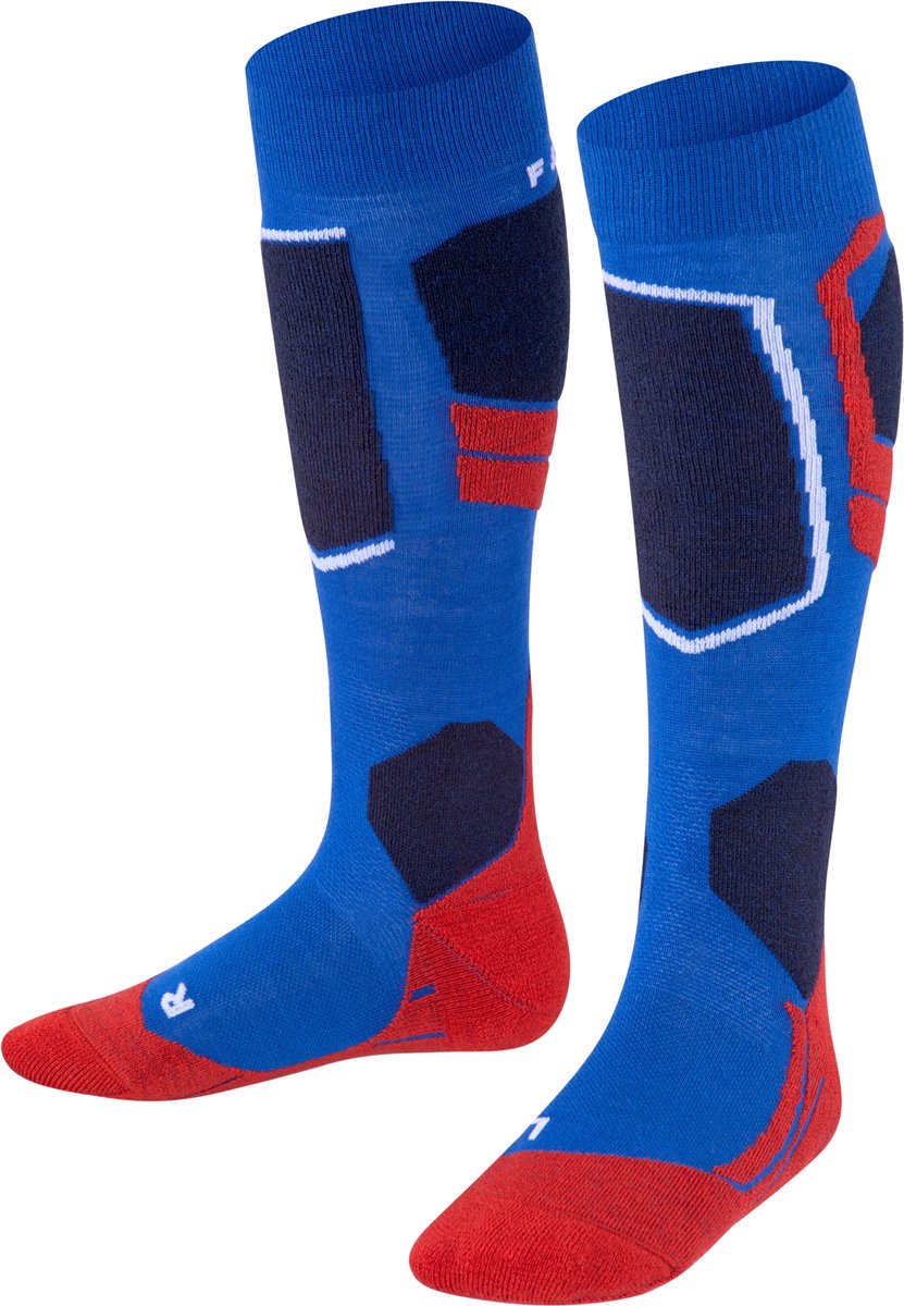 FALKE SK4 warm dun wol functioneel materiaal skisokken kinderen Blauw