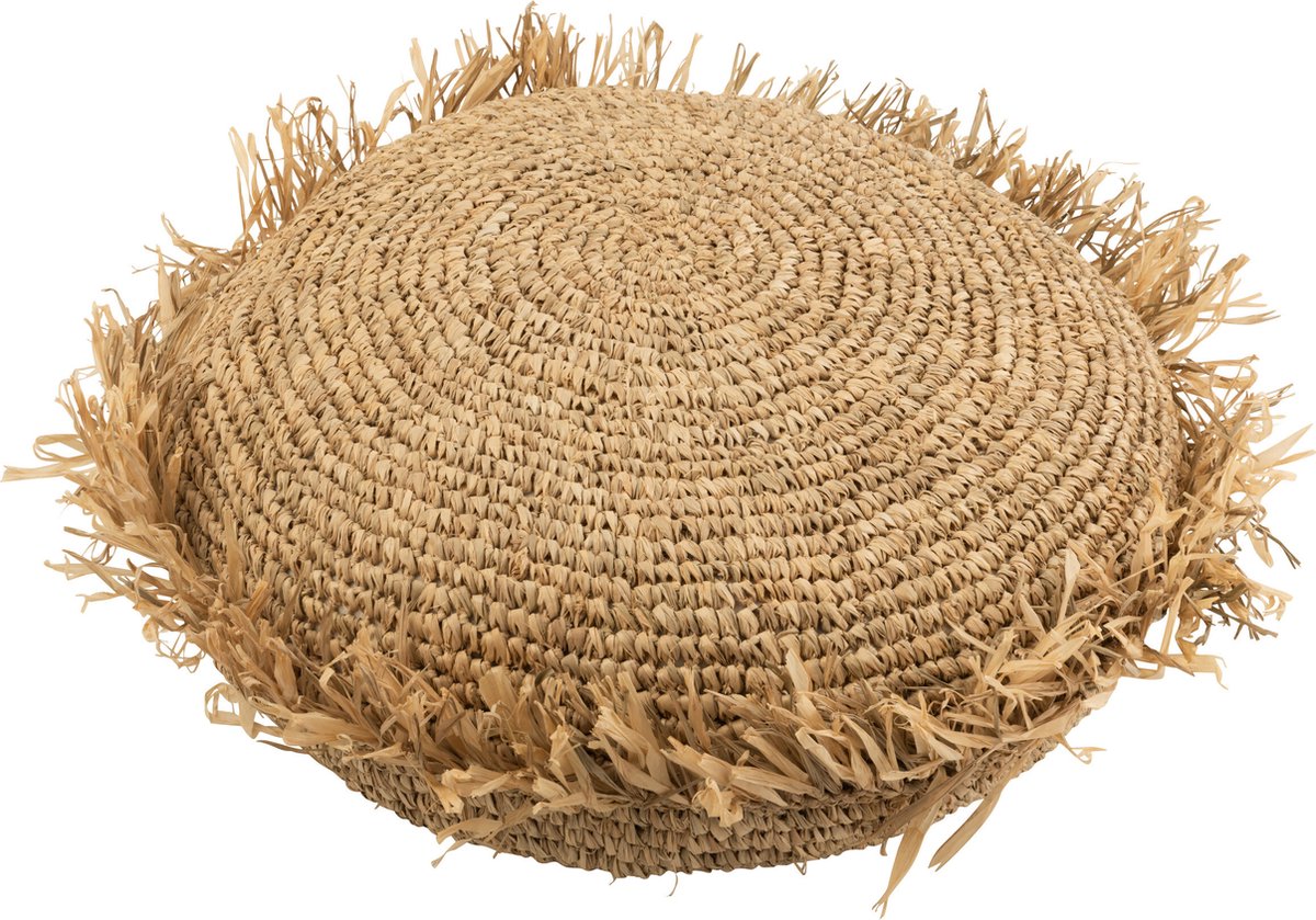 J-Line kussen Rond - jute - naturel