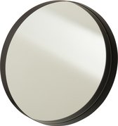 J-Line spiegel Rond Boord - metaal - zwart - medium