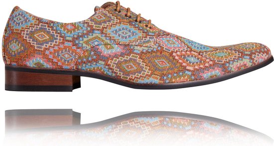 Andes Arty - Maat 42 - Lureaux - Kleurrijke Schoenen Voor Heren - Veterschoenen Met Print