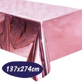 Tafelkleed Plastic - 137 x 274cm - Roze Tafelkleed - Tafeldoek - Tafellaken - Tafelzeil - Valentijn - Baby Shower - Moederdag