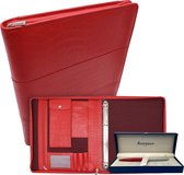 Bundle Learning Writing Folder a4 modèle Paris avec stylo Waterman - Dossier de conférence A4 - Dossier de documents A4 - Rouge