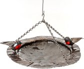 Zimba-Arts | hangende vogelvoeder van gerecycled metaal | roodborst | diameter plusminus 35 cm
