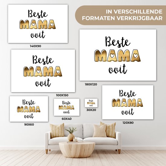 Toile Peinture Proverbes - Maman - Best mommy ever - Citations - 140x90 cm - Décoration murale