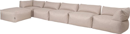 icon "Tetra" Bankset Modulaire Zitzak voor Binnen en Buiten, Beige, Modulaire Sofa, Zitzakstoel Volwassenen met Vulling, Waterdicht