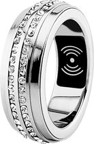 Ring Smart moniteur de sommeil fréquence cardiaque Ring Smart édition spéciale étanche Sport moniteur Fitness' oxygène sanguin suivi de Luxe robuste Smartring pour iPhone Android taille 17 Argent