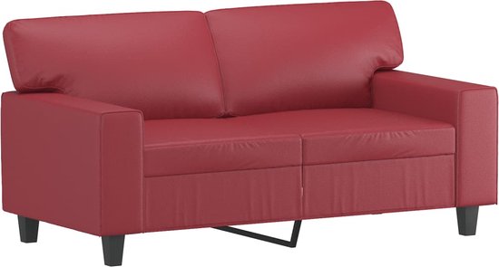 vidaXL-Canapé 2 places-120 cm-simili cuir-rouge vin