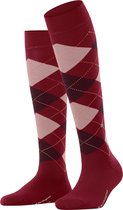 Burlington Marylebone lang gedessineerd wol kniekousen dames rood - maat 36-41