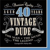 CREATIVE PARTY - Set van servetten 40 jaar Vintage Dude
