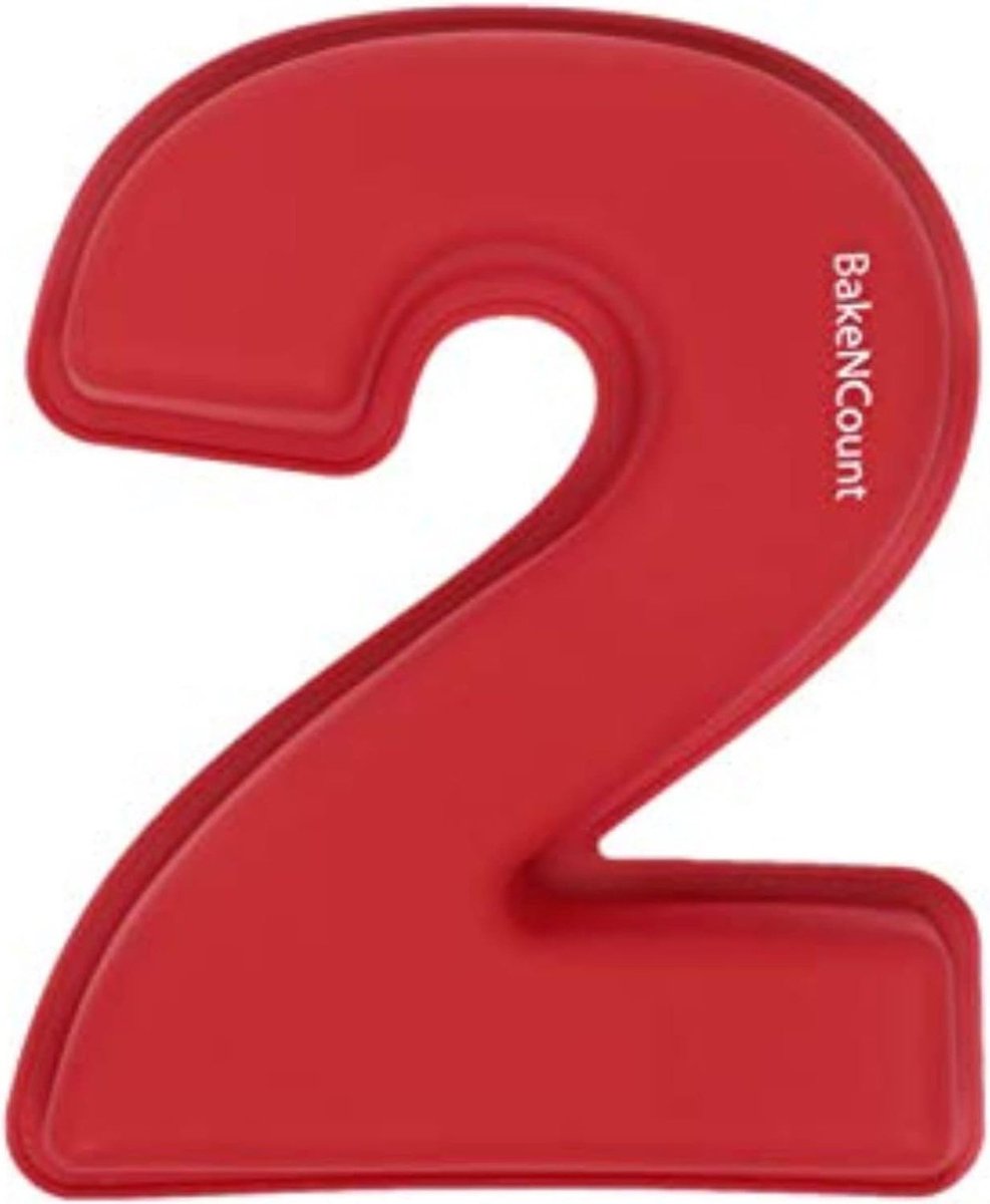 BakeNCount Nummers Bakvorm Nummer 2 - Cakevorm Cijfers om te bakken - Bakvorm Cijfers Groot 26x21x5cm Cijfer Cake Bakvorm Cijfer Bakvorm - Perfect voor Verjaardag of Verjaardag