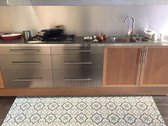 JYG Tapis DUCHESSE - Tapis de cuisine - Tapis de cuisine - Vinyl - Vintage - 80x440cm - design carrelage - Multicolore
