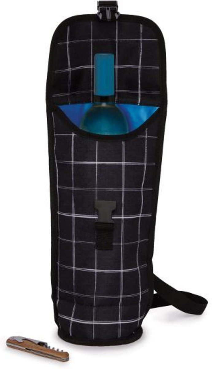 Pack It - Koeltas Napa Wijn Grid - Polyester - Zwart van Merkloos — afbeelding 2