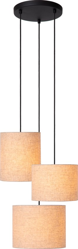 Lucide MAYA - Lampe à suspension - Ø 46 cm - 3xE27 - Zwart