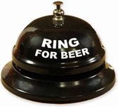 Bier bel - Bier cadeau - Tafelbel - Barbel - Kroegbel - Ring for beer - Kunststof - Zwart