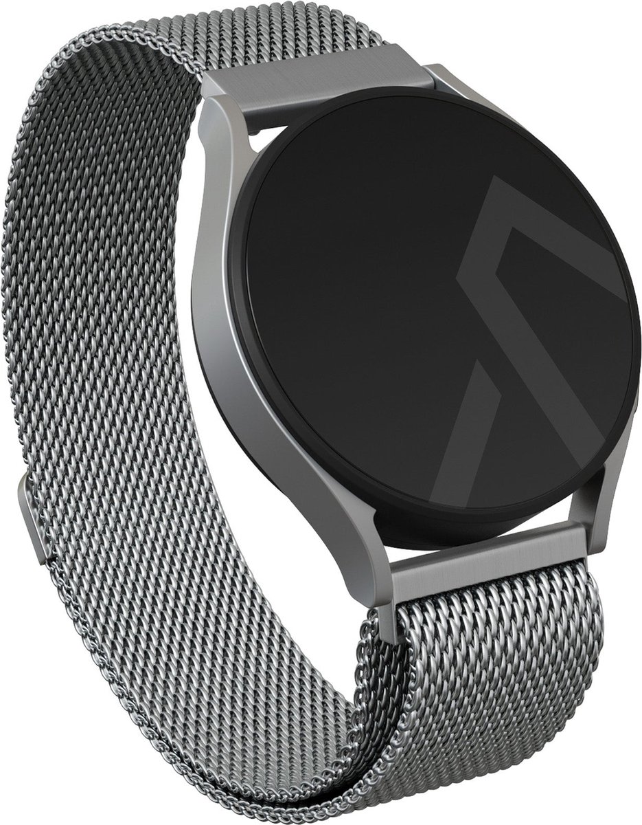 BURGA Universele Horlogebandje - Metaalgaas voor Samsung Galaxy-Garmini-Xiaomi-Huawei - Zilver - 22mm