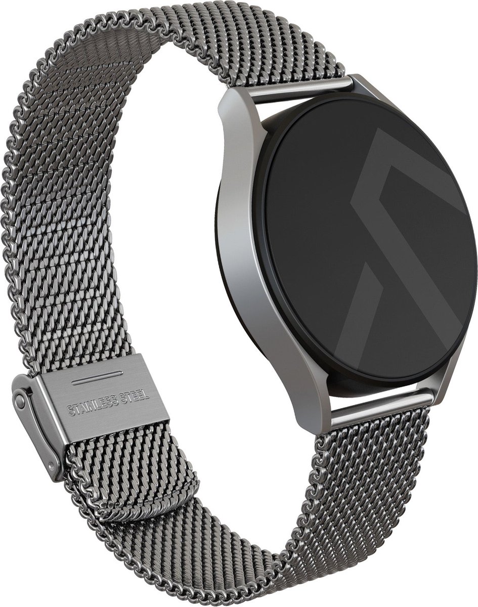 BURGA Premium Universele Watch Bandje - Mesh Elegance voor Samsung Galaxy-Garmini-Xiaomi-Huawei - Zilver - 20mm