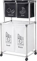 Bol.com Wasmand 4 vakken 200 liter wasbox met wielen opvouwbare wasmand groot wassorteerder Wassorteersysteem Wasmand voor wasru... aanbieding