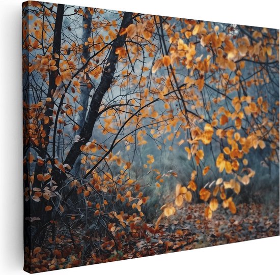 Artaza Canvas Schilderij Herfstbladeren op de Grond - 120x90 - Wanddecoratie - Foto Op Canvas - Canvas Print