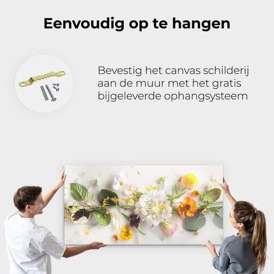 Artaza Peinture sur Toile Bouquet de Fleurs sur Fond Witte - 120x60 - Groot - Photo sur Toile - Impression sur Toile