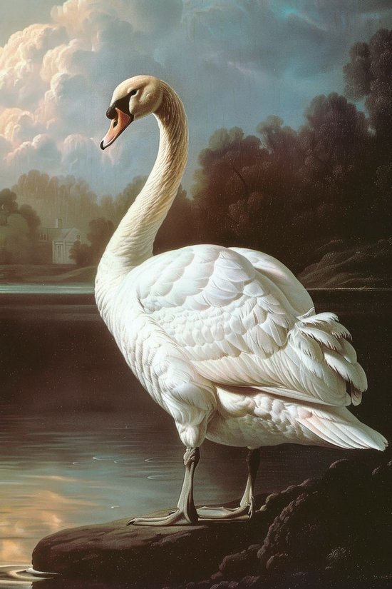 The Swan II - 120cm x 180cm - Fotokunst op akoestisch schilderij | Wanddecoratie