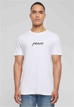 Mister Tee - Peace Wording EMB Heren T-shirt - M - Wit