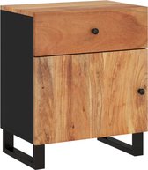 vidaXL - Nachtkastje - 50x33x60 - cm - massief - acaciahout - en - bewerkt - hout
