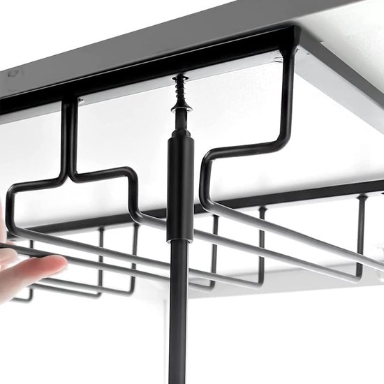 Set van 2 wijnglashouders om op te hangen onder de kast - Voor keuken, bar, restaurant (zwart Set van 2 wijnglashouders om op te hangen onder de kast - Voor keuken, bar, restaurant (zwart