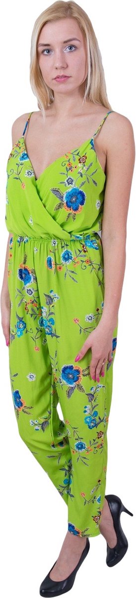 John Zack - Groene Jumpsuit / Broekpak met bloemen
