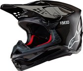 Alpinestars Supertech S-M10 Solid Helmet Ece 22.06 Black Glossy Carbon 2XL - Maat 2XL - Helm