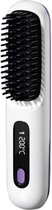 Hitte Borstel - 3-IN-1 - Mini Krultang - Warmte Borstel - Hot Comb - Styling Brush - Warmteborstel - Keramische Stijltang - Ook Voor Kort Haar - Draadloos - LED-Scherm - Wit