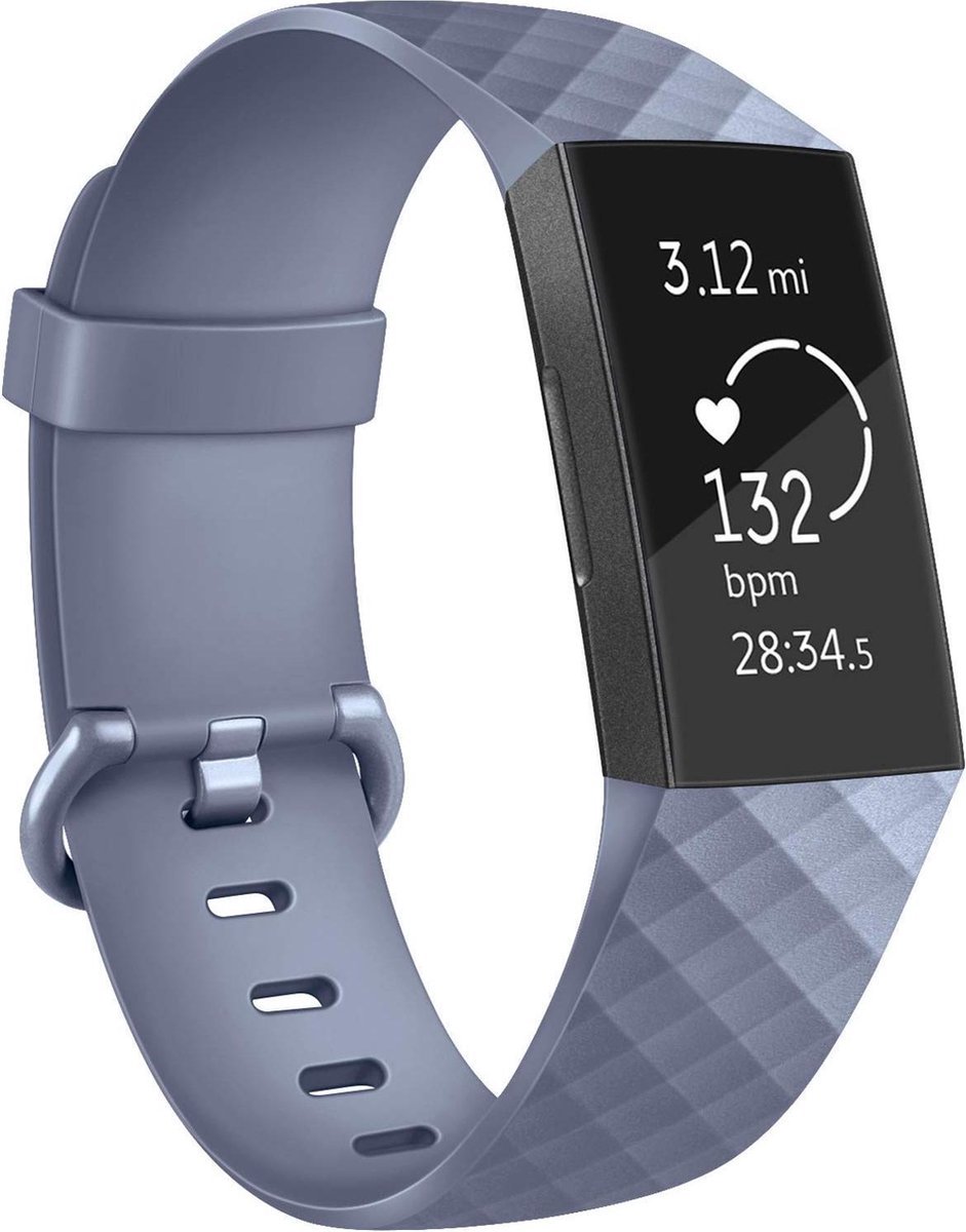 Jumada's - Horlogeband - Bandje geschikt voor Fitbit Charge 3 & 4 - Grijs - Maat S/M