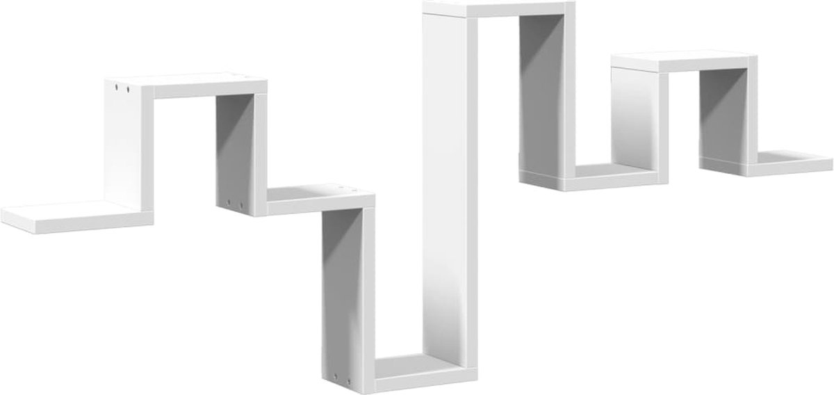 vidaXL Wandschap - 104,5x10x43 - cm - bewerkt - hout - wit