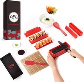 Sushi Maker Kit Rood Compleet met Sushi messen en exclusieve video tutorials 11 stuks DIY sushi set