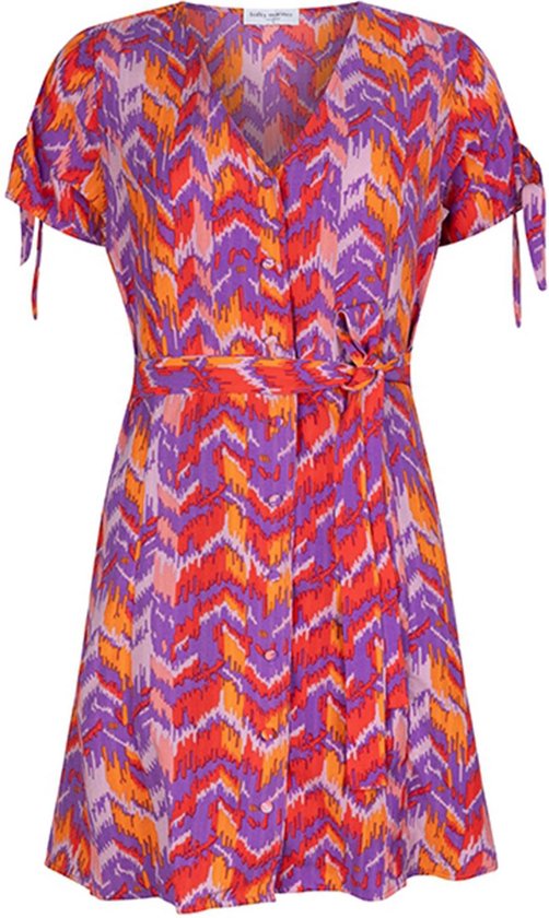 Lofty Manner Jurk Dress Karsina Pe24 Multi Rainbow Print Dames Maat - M