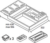INK lade-indeling bestaande uit 2x model L lade-verdeling inclusief 2 anti-slipmatten 4cm, antraciet