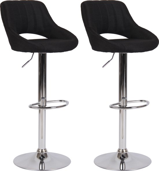 CLP Barkruk Milet zwart Frame - Stof - zwart | Leen Bakker