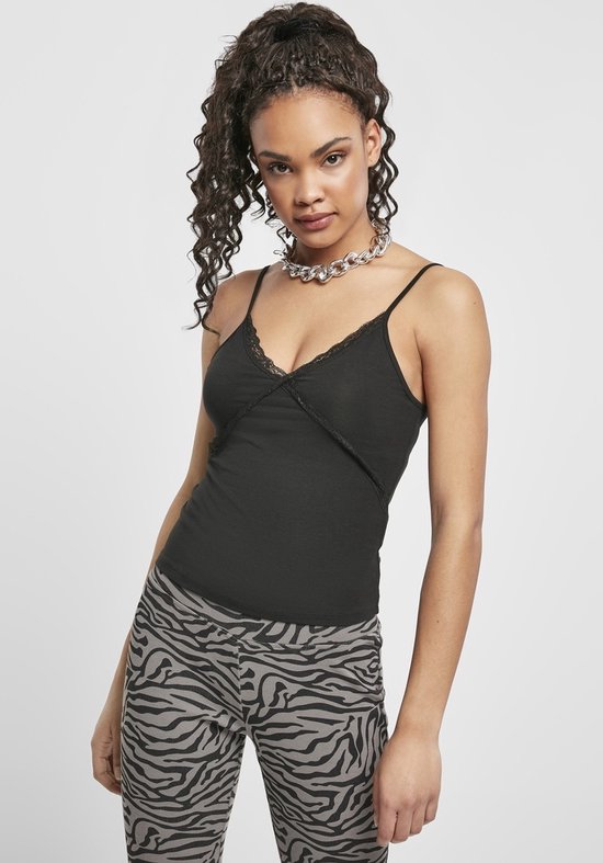 Urban Classics Haut sans manches -3XL- Dentelle 90's Zwart