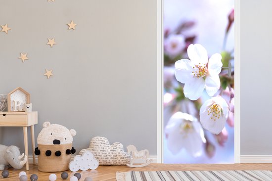 Sticker de porte Fleurs - Sakura - Branche - Branches fleuries - 95x215 cm - Poster de porte