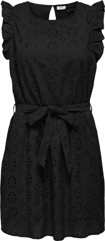 Jacqueline de Yong Jurk Jdyvola S/l Belt Embroidery Dress W 15312384 Black Dames Maat - XS
