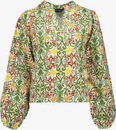 TwoDay dames mousseline blouse groen met print - Maat XL