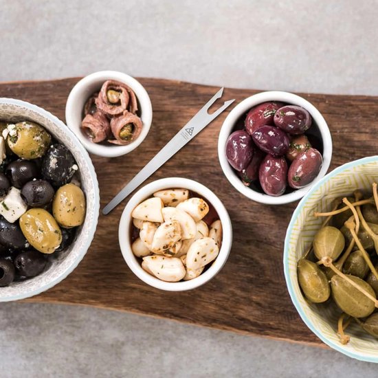 Ensemble de fourchettes à antipasti Triangle - 6 pièces - Acier inoxydable - Passe au lave-vaisselle